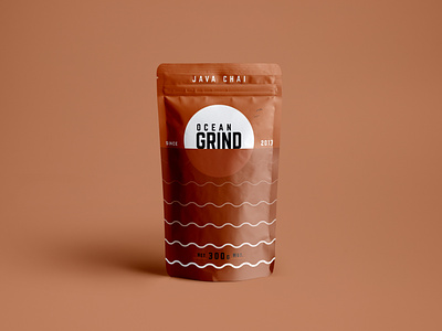 Ocean Grind 'Java Chai' brand chai coffee coffee lovers coffee packaging design latte logo package package mockup packaging design render vector