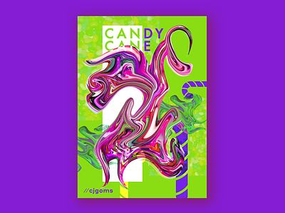 Candy Cane art candy digital art poster poster design style sweet typography