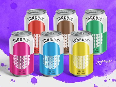 Tonguin' Beer australia beer beer branding beer can beer label branding craft beer design digital art illustration logo