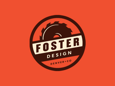 Foster Design badge blade branding circular saw colorado denver design furniture logo wood working