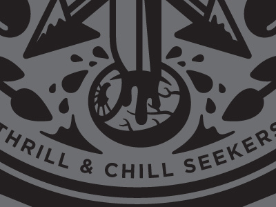 Thrill & Chill Seekers arrows badass badge blood chill cool dudes crest eyeball knife thrill