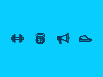 Fitness Icons app bullhorn dumbbell fitness icons kettlebell sneaker