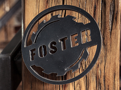 Foster Laser Cut blade branding denver logo metal steel wood wood working