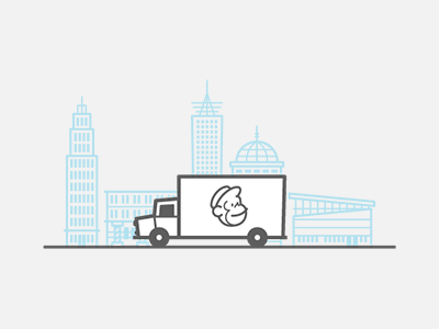 MailChimp Special Delivery [GIF] animated city delivery driving freddie gif mailchimp package shipping truck