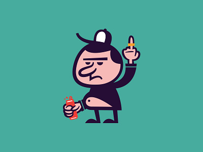 Grumpy Bro alabama high five beer belly character illustration