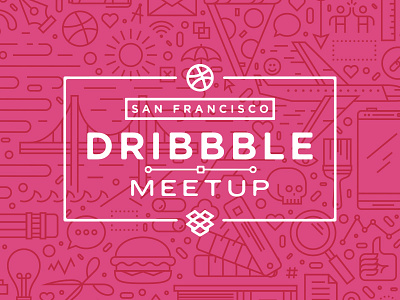 San Francisco Dribbble Meetup designers dribbble dropbox event illustration meetup pattern skulls and shiz