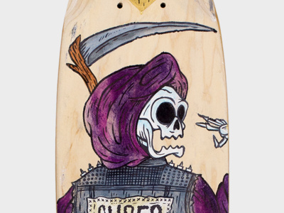 Ride On! illustration jolby and friends megabolt painting pdx reaper ride on skateboard skull