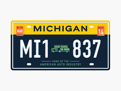 State Plates Project collaboration ford gm illustration inception michigan state plate type