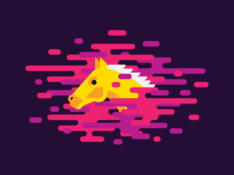 Wild Horses weird wtf purple fart cloud color animal horse illustration