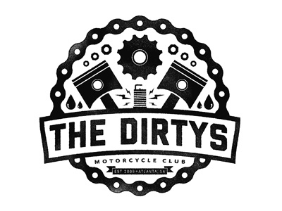 The Dirtys - Motorcycle Club chain dirtys illustration logo motorcycle pistons sprockets
