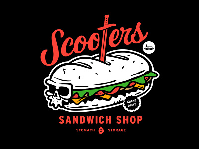 Scooters Sandwich Shop - Round 2 hoagie illustration metal sandwich scooters secret sauce skulls