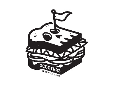 Death Sando™ food illustration metal restaurant sando sandwich scooters secret sauce skulls
