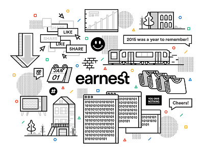 A Very Earnest 2015 annual report banking earnest finance fintech illustration san francisco web year in review