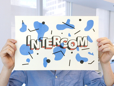 Print Party art brand illustration intercom just for funsies paper print riso studio type