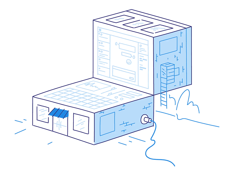 Intercom for Early Stage product technology animation startup building intercom illustration
