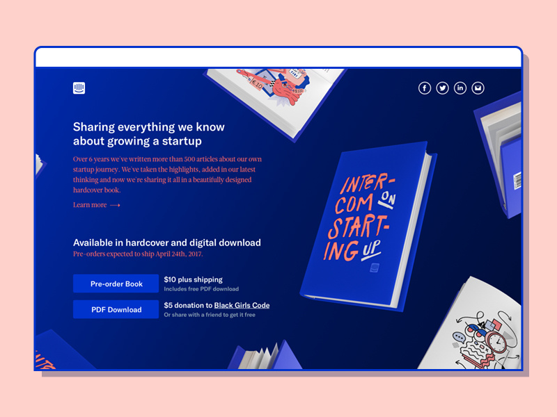 Intercom on Starting Up art digital editorial illustration bright af intercom print book web