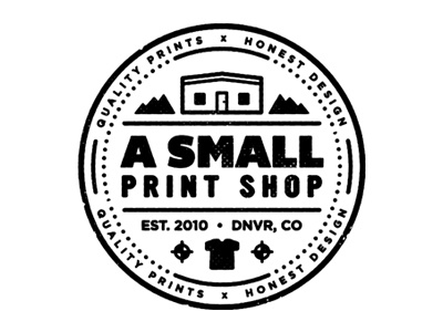 A Small Printshop branding denver illustration logo mark print shop t shirt