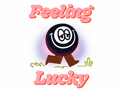 Feeling Lucky fart illustration poster print riso type type art