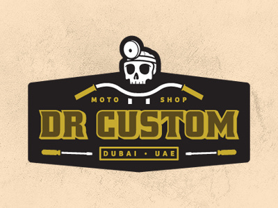 Dr Custom dr custom branding logo dubai motorcycle shop choppers custom doctor skull handle bars