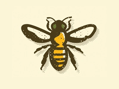 Bzzzzzzzz bee bugs illustration insects poster print