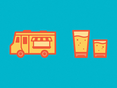Event Icons beer cool dudes event food food truck icons illustration omf