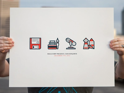 MailChimp Presents: Dan Benjamin 5by5 dan benjamin icons illustration mailchimp poster print screen print