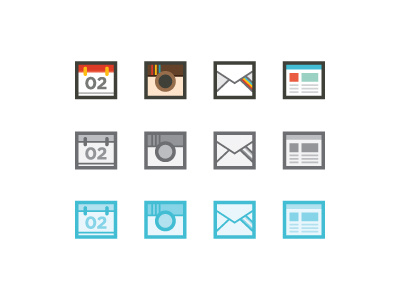 Profile Icons calendar camera email events icons illustration instagram newsletter social