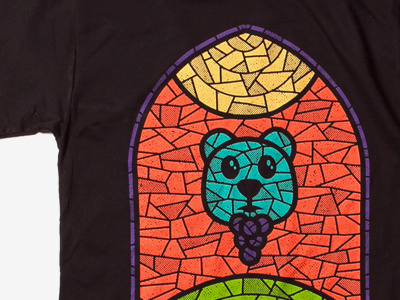 Stained Glass apparel b3ar fruit bear illustration shirt stained glass