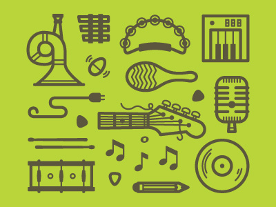 Get The Band Back Together illustration icons instruments music