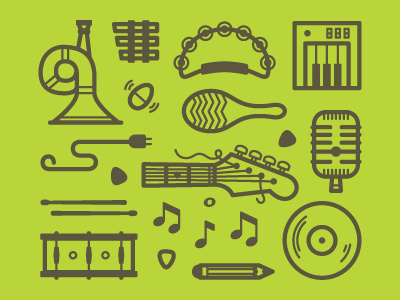 Get The Band Back Together icons illustration instruments music
