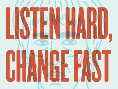 Listen Hard, Change Fast bruce lee change illustration kung fu listen poster print