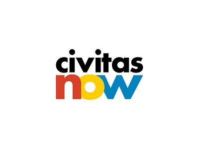 CivitasNow advertising futura logo design primary colors wordmark