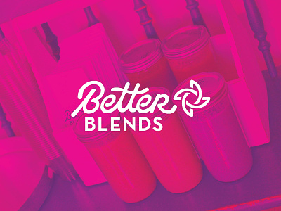 Better Blends blends branding hand type icon juice logo design wordmark