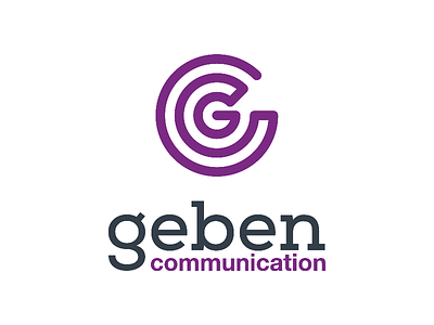 Geben Communication branding emblem logo design wordmark