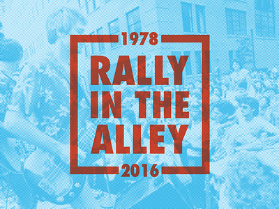 Rally in the Alley branding emblem logo design wordmark