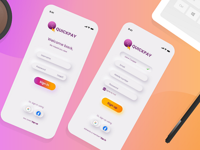 Quickpay Sign in/Sign up Pages