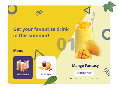 Drink Menu color design typography ui