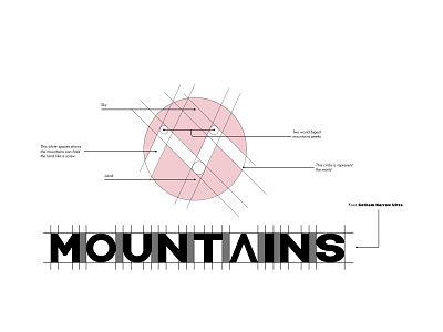 Mountains process black logo logodesign process