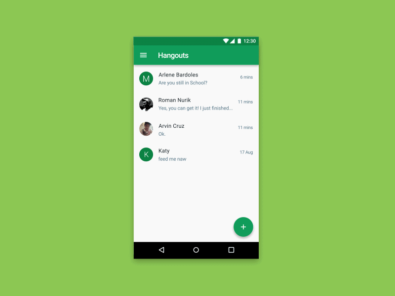 Hangouts - Material Design after effects android google google design hangouts material design photoshop