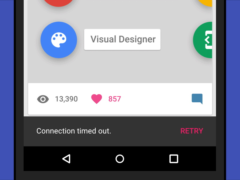 Droidddle - Snackbar & Two-phased loads after effects android dribbble droidddle google google design material design photoshop snackbar