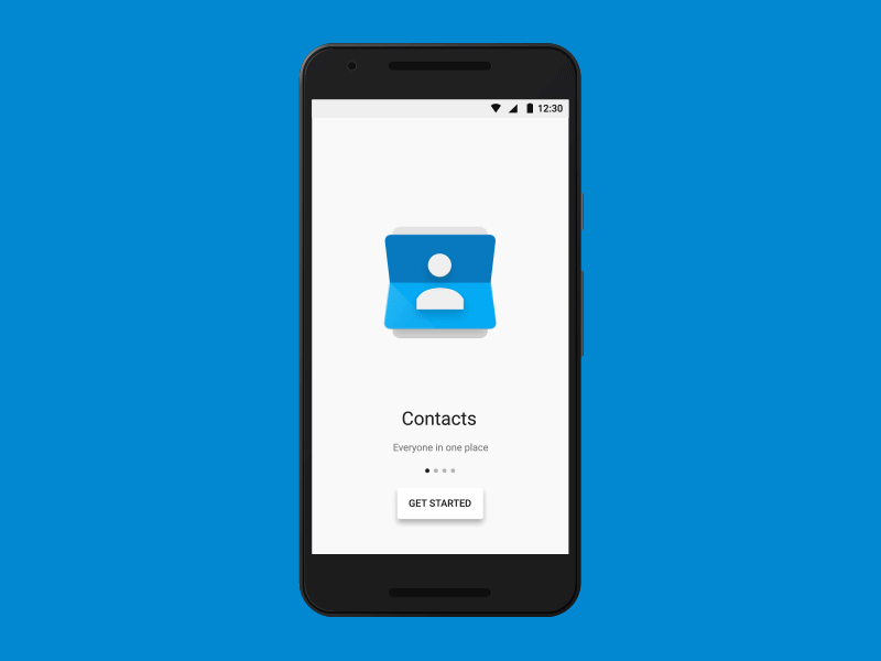 Welcome Screen - Contacts app after effects android lollipop android marshmallow contacts app google google design illustrator material design nexus 5x welcome screen