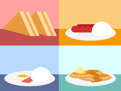 Breakfast Illustrations flat google design illustration illustrator material design