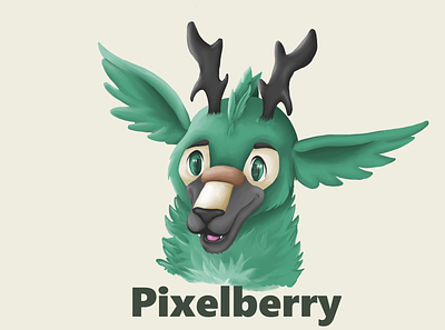 Pixelberry, the peryton berry bird character characterdesign deer hybrid peryton pixel