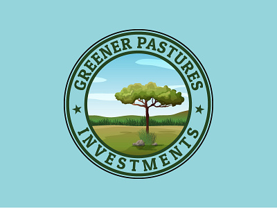 greener pastures investments design field green illustration logo old logo retro vintage vector
