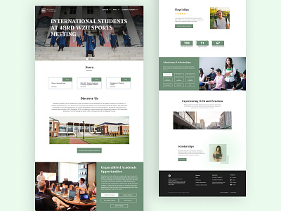 University Landing page