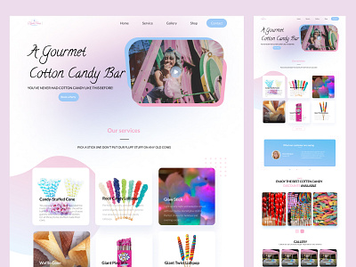Cotton candy website landing page