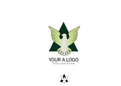 Letter A logo army eagle green logo