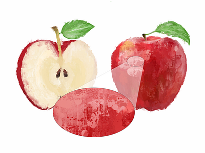high detailed Acrylic hand paint of Apple fruit