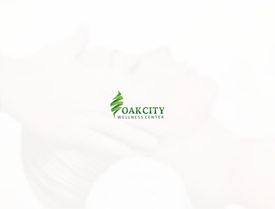 OakCity city design green leaf logo oak ribbon