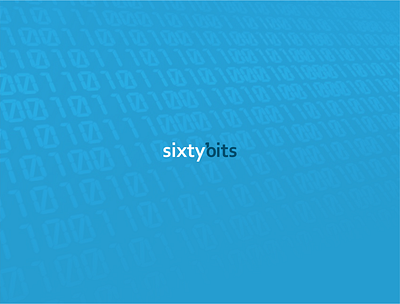 sixty bits bits blue design logo